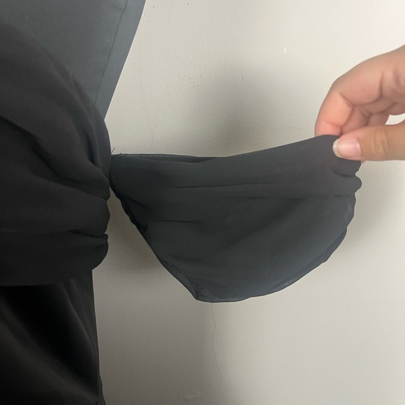 Vici black off shoulder satin mini dress size extra large - Picture 3 of 8